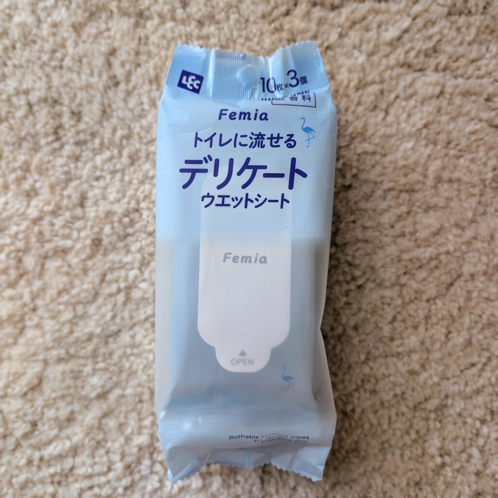 Femiaデリケートウェットシートのパッケージ写真